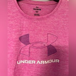 Under Armour Pink Heather Tee with Logo